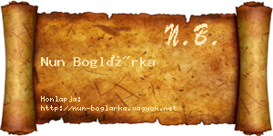 Nun Boglárka névjegykártya
